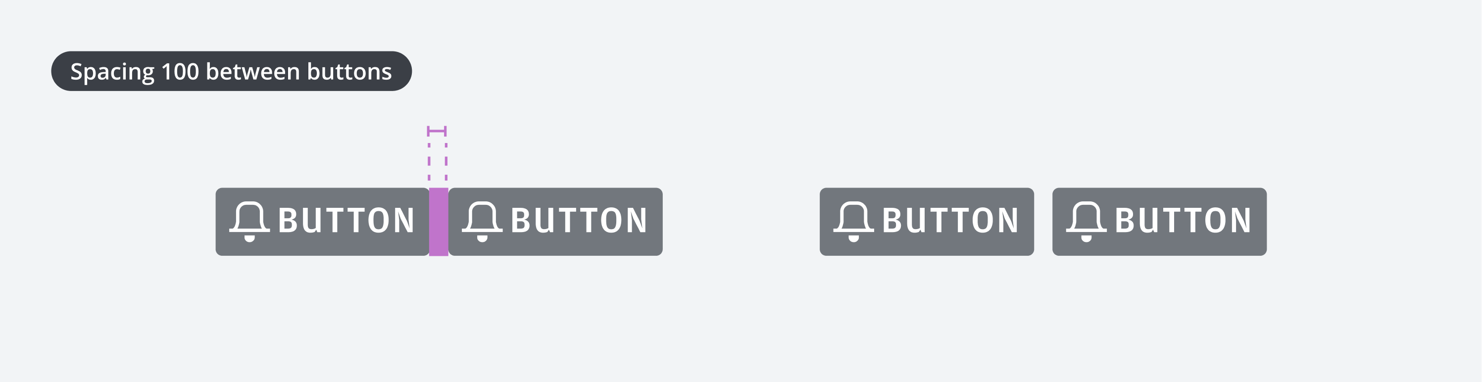 Diagram of what spacing between buttons should look like.