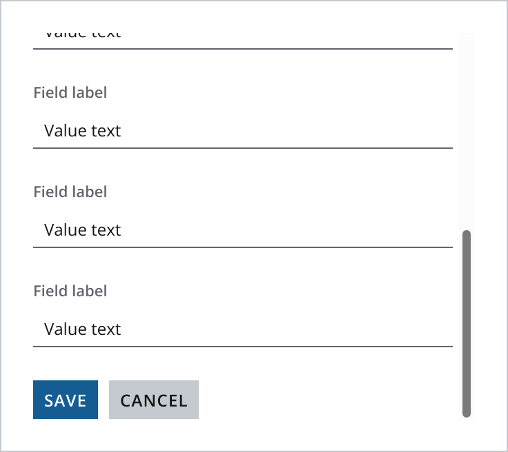 Example showing the bottom of a form with buttons.